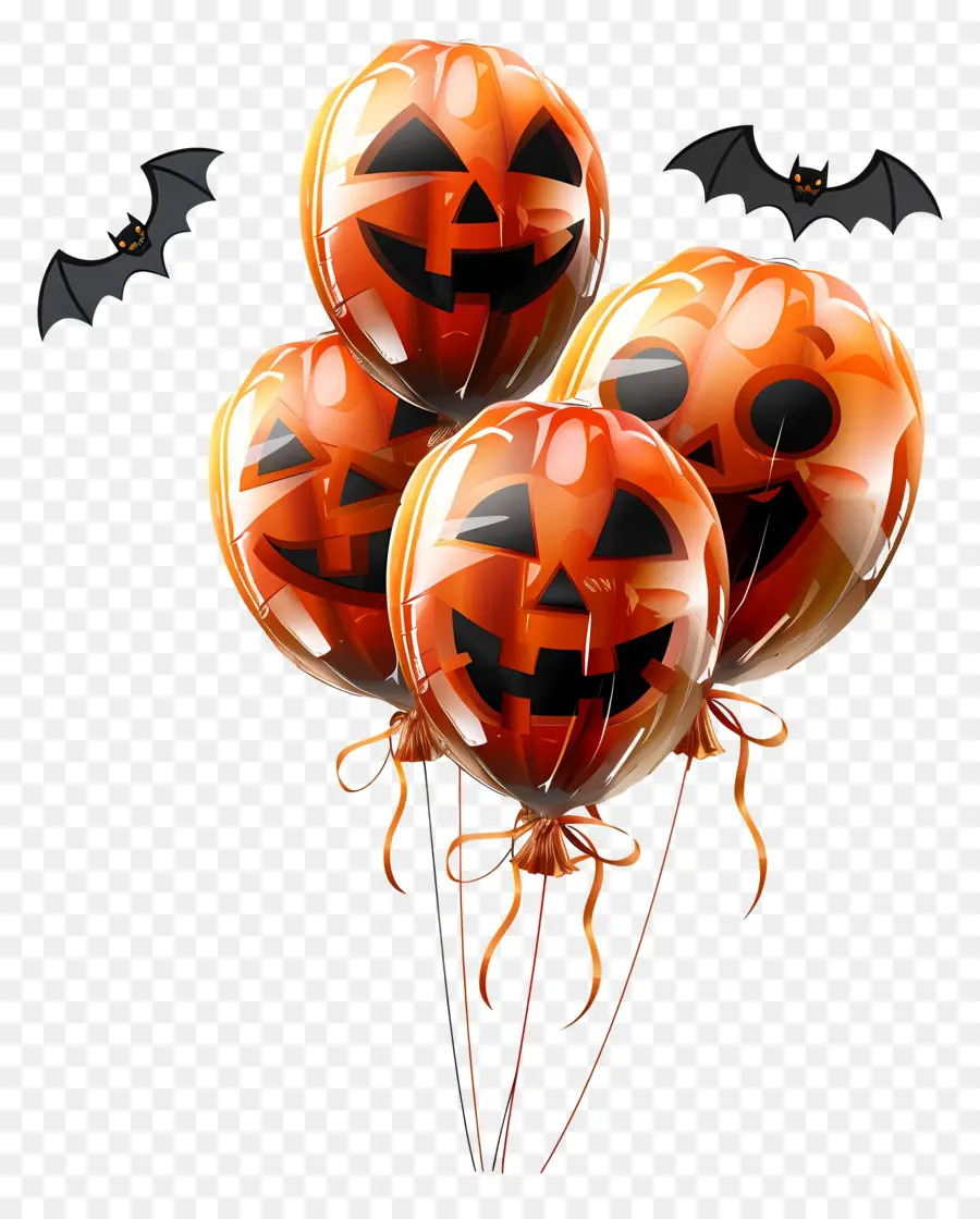 Globos De Halloween，Globos De Calabaza PNG