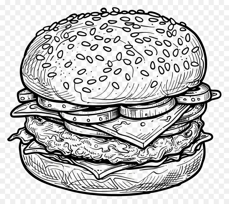 Esquema De Hamburguesa，Hamburguesa PNG