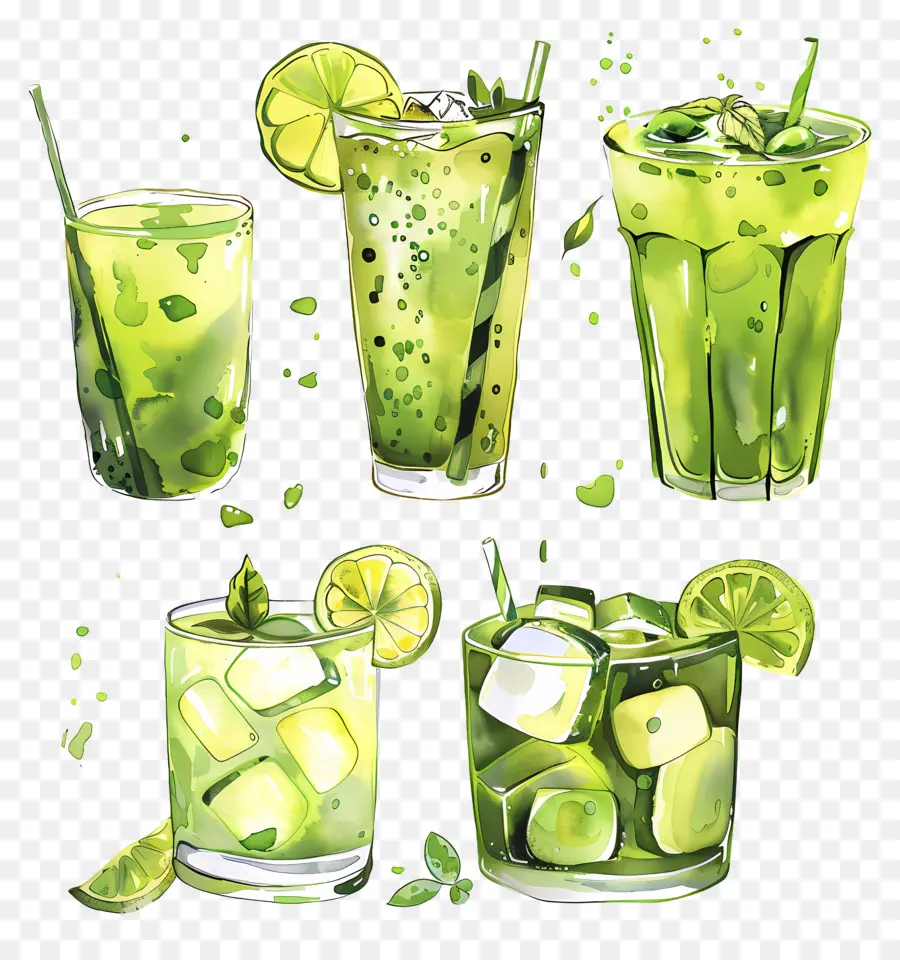 Bebida Matcha，Bebidas Verdes PNG