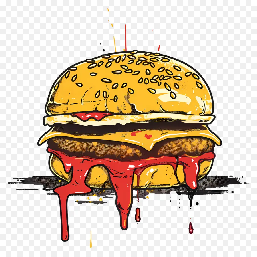 Hamburguesa Jugosa，Hamburguesa Colorida PNG