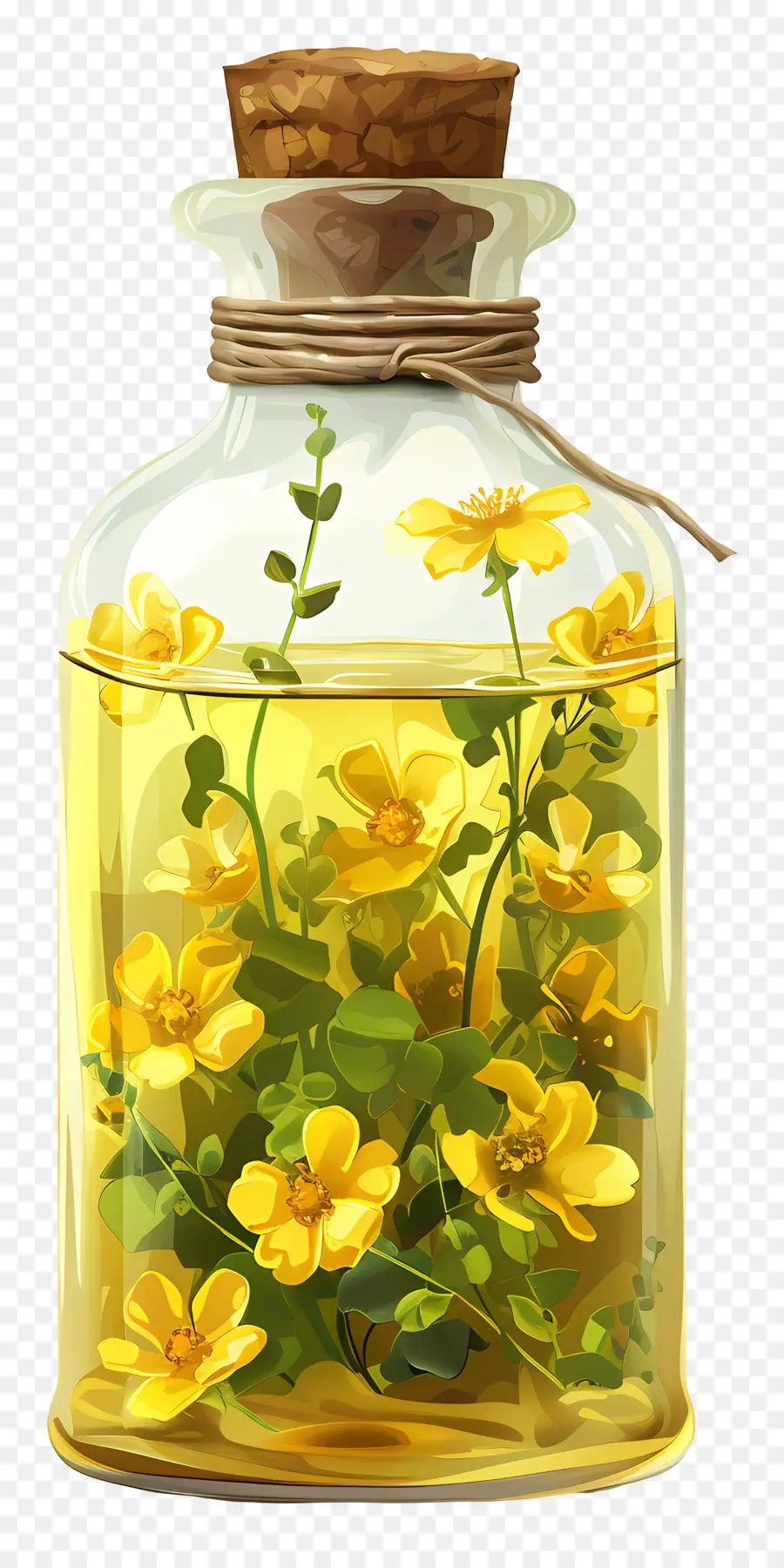 Aceite De Canola，Botella Con Flores Amarillas PNG