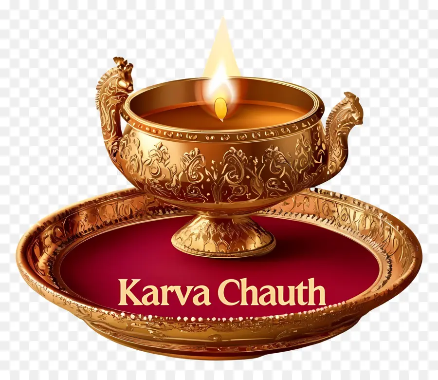 Karva Chauth，Lámpara Dorada PNG