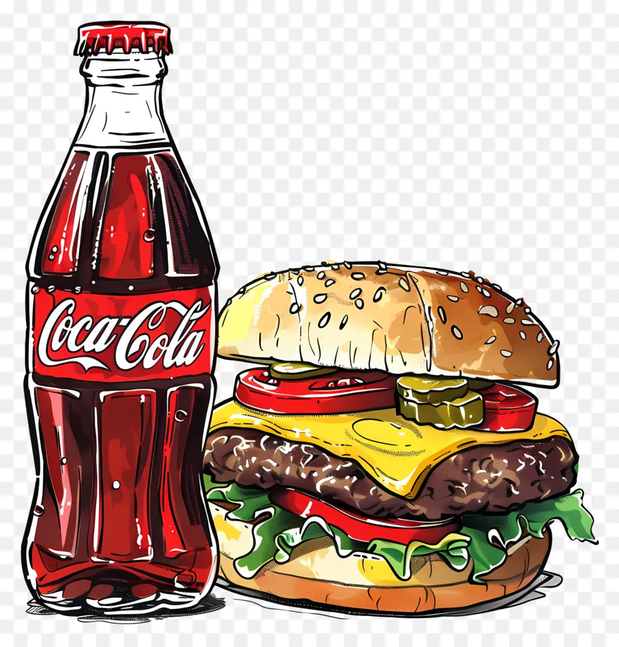 Hamburguesa Coca Cola，Coca Cola Y Hamburguesa PNG