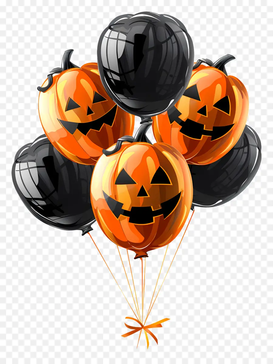 Globos De Halloween，Globos De Calabaza PNG