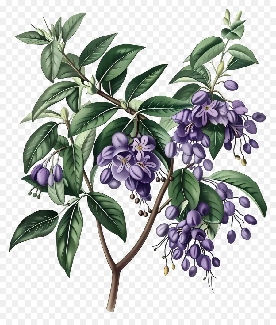 Arándano Floreciente，Flores Moradas PNG