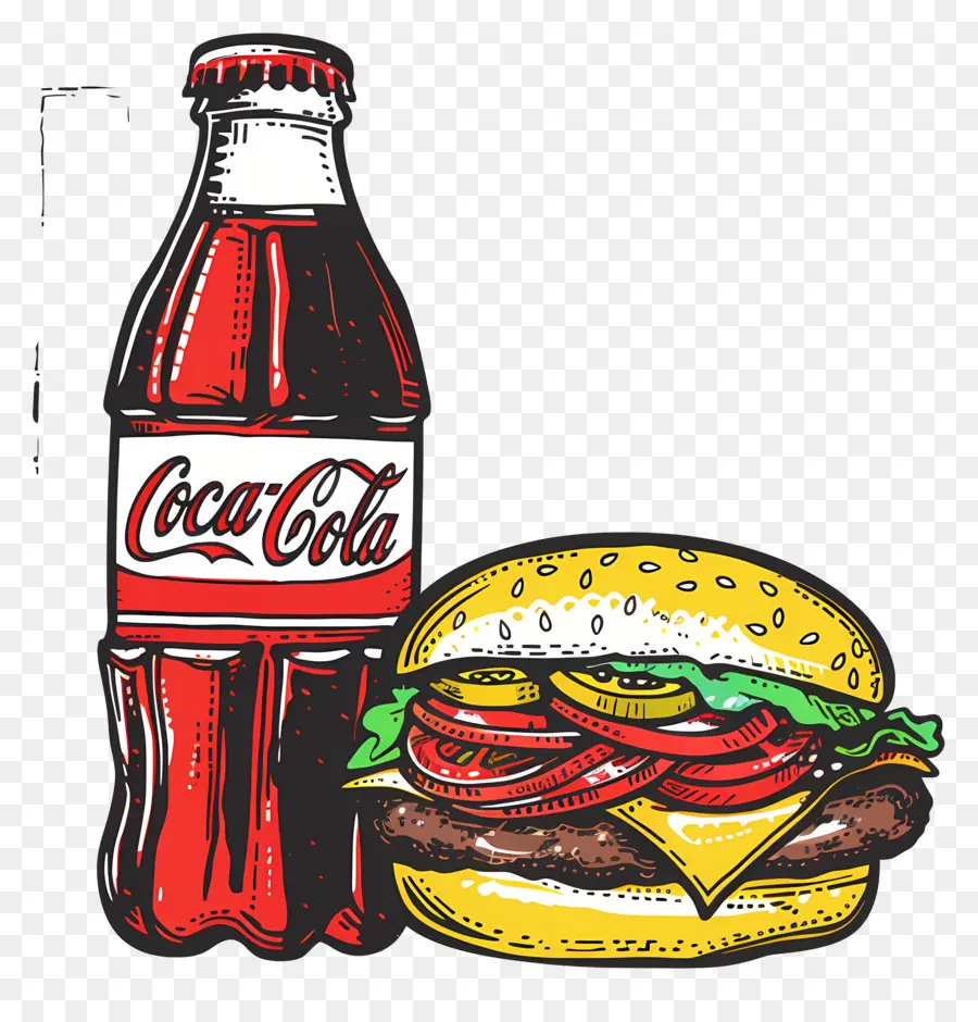 Hamburguesa Coca Cola，Coca Cola Y Hamburguesa PNG