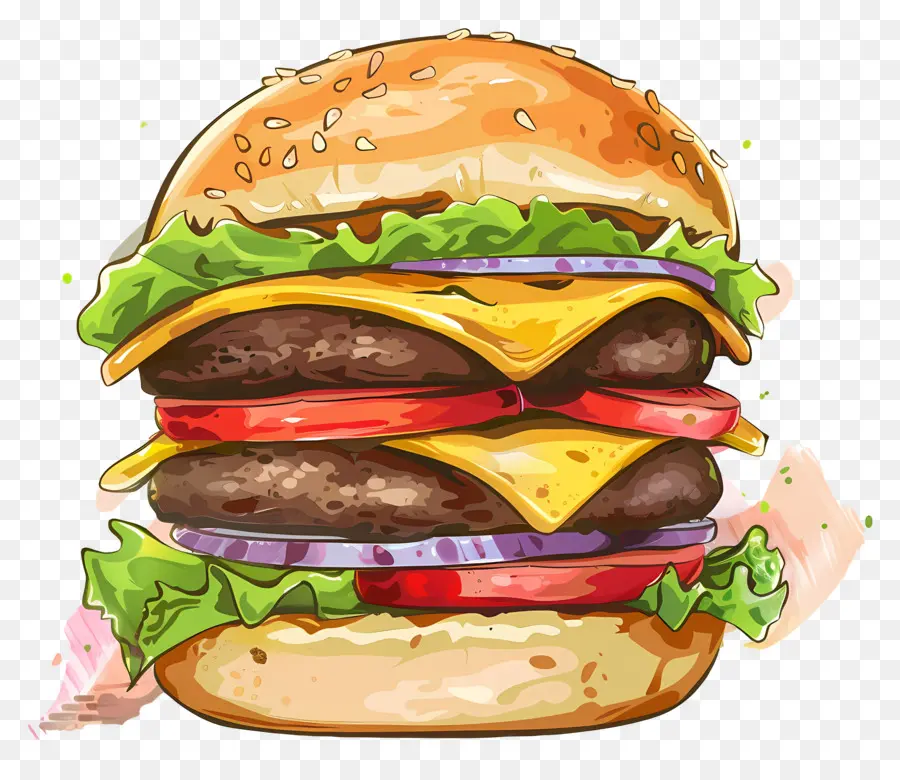 Hamburguesa Jugosa，Hamburguesa De Bosquejo PNG