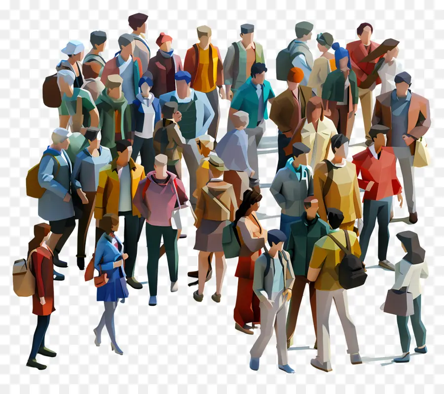 Multitud De Personas，Ilustración De Multitud PNG