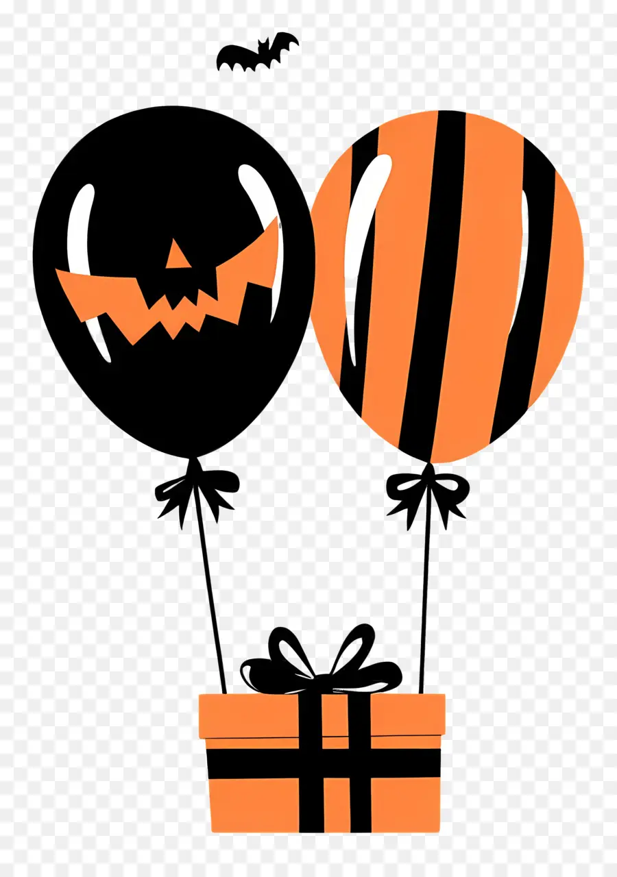 Globos De Halloween，Globos Y Regalo De Halloween PNG