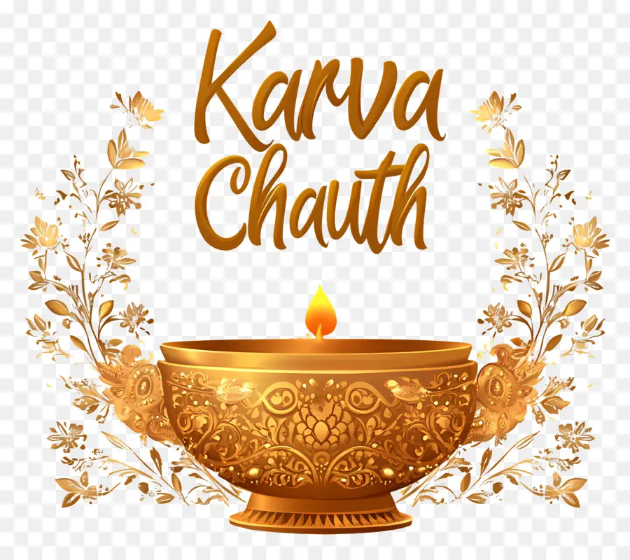 Karva Chauth，Lámpara Dorada PNG