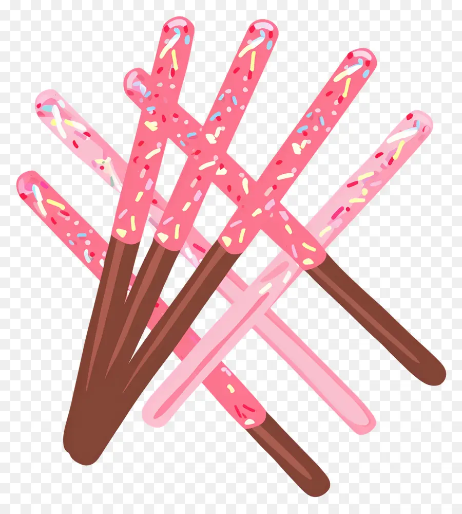 Palitos De Chocolate，Palitos De Chocolate Y Rosa PNG