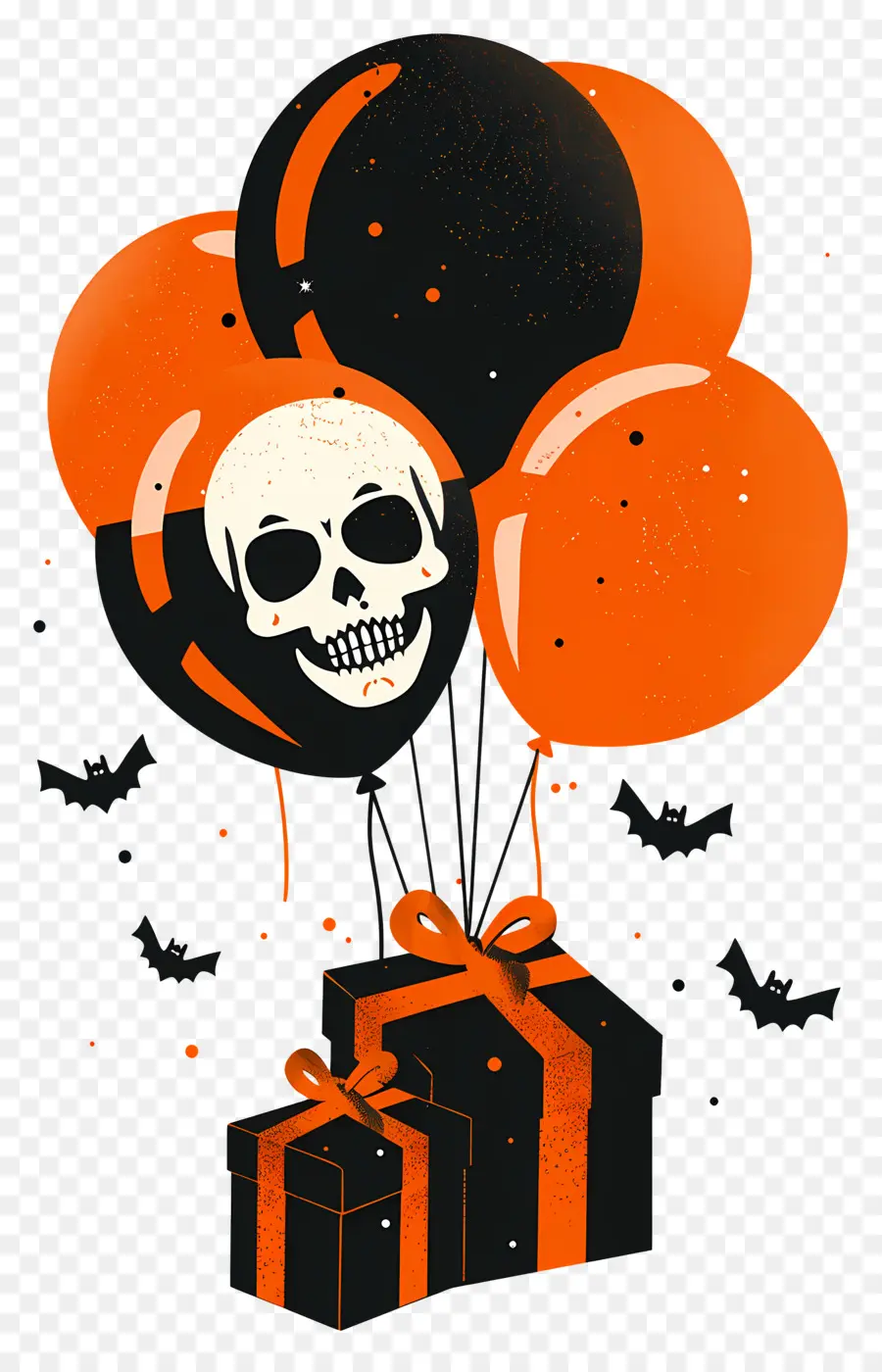 Globos De Halloween，Cráneo PNG