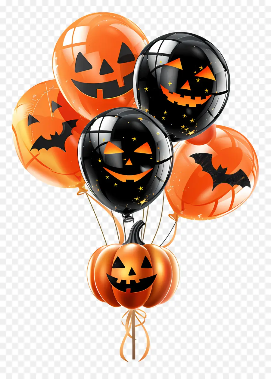 Globos De Halloween，Globos De Calabaza PNG