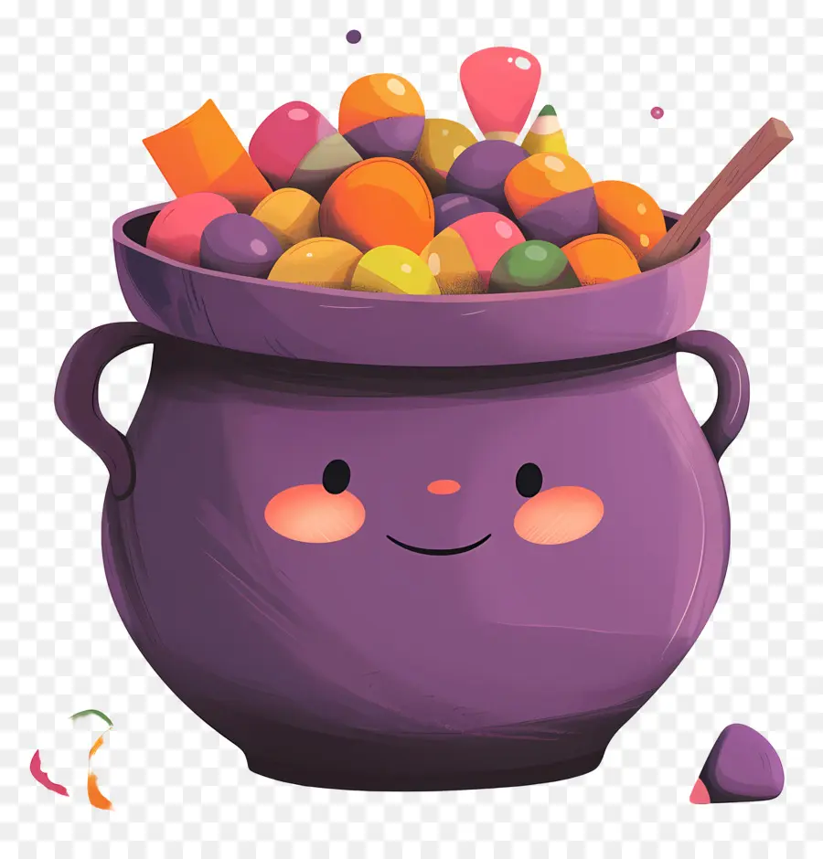 Dulces De Halloween，Caldero Morado PNG