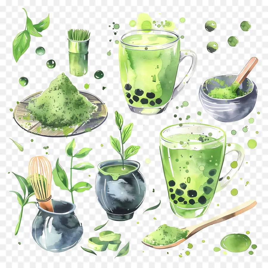 Bebida Matcha，Bebidas Matcha PNG