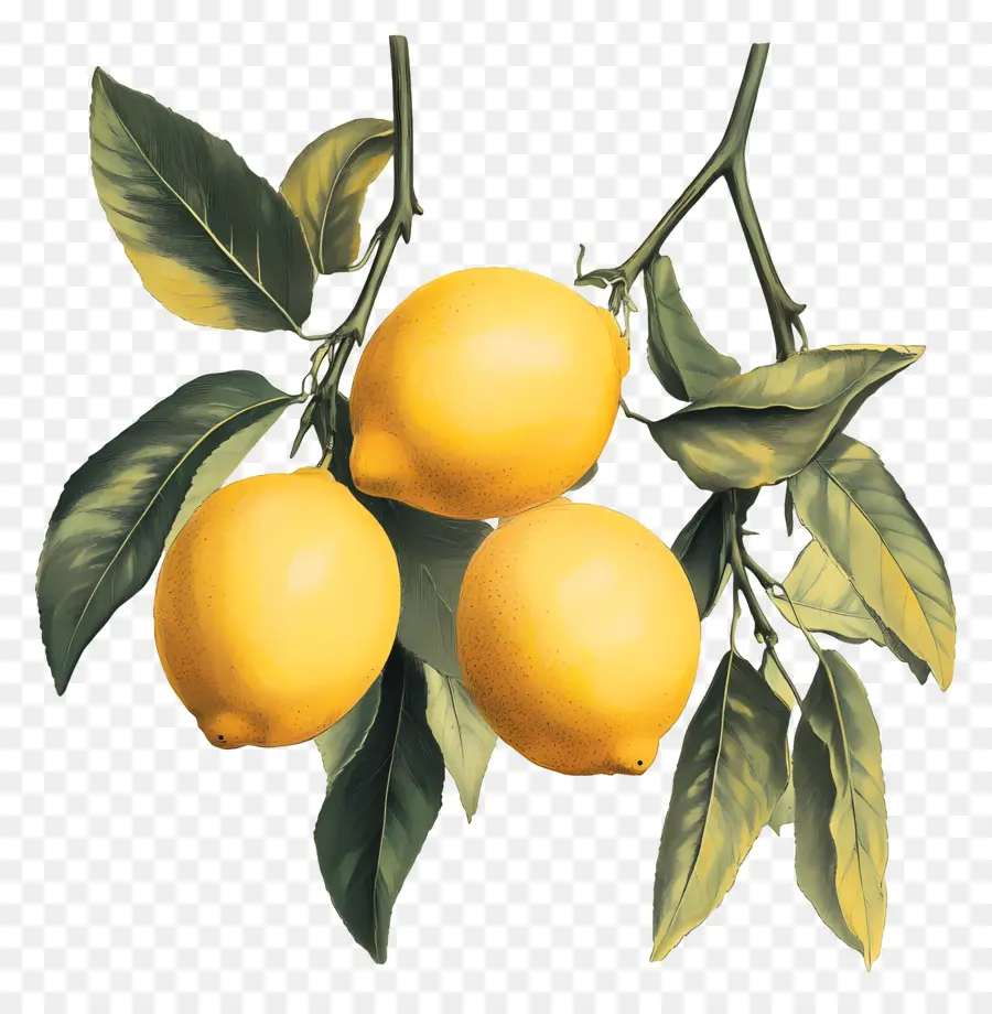 Limon Vintage，Rama De Limon PNG