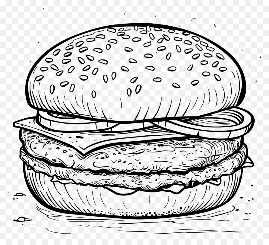 Esquema De Hamburguesa，Bosquejo De Hamburguesa PNG