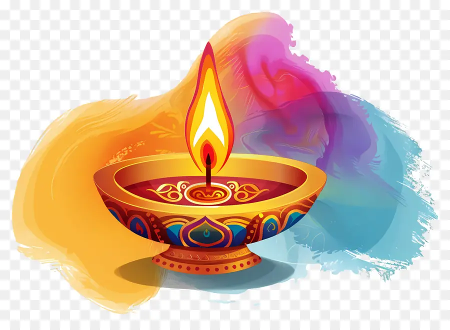 Diwali Diya，Lámpara De Aceite Encendida PNG