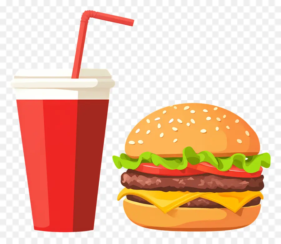 Hamburguesa Coca Cola，Hamburguesa Y Bebida PNG