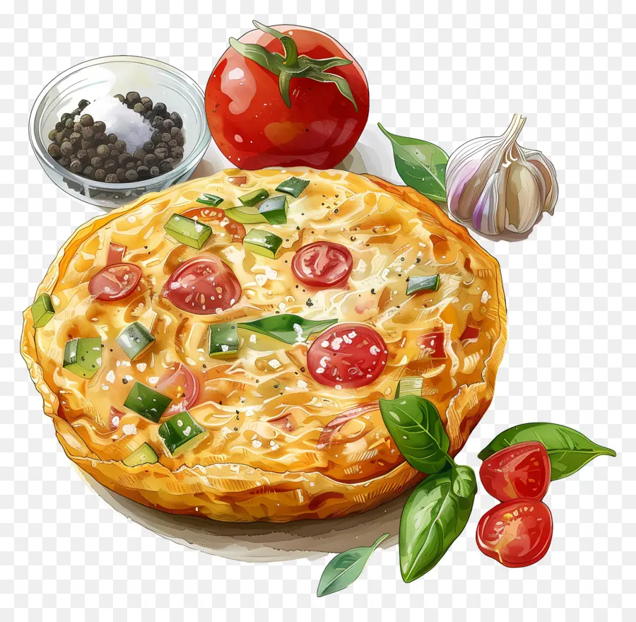 Tortilla Española，Quiche De Verduras PNG