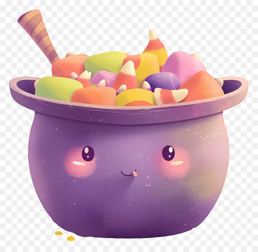 Dulces De Halloween，Caldero Morado PNG