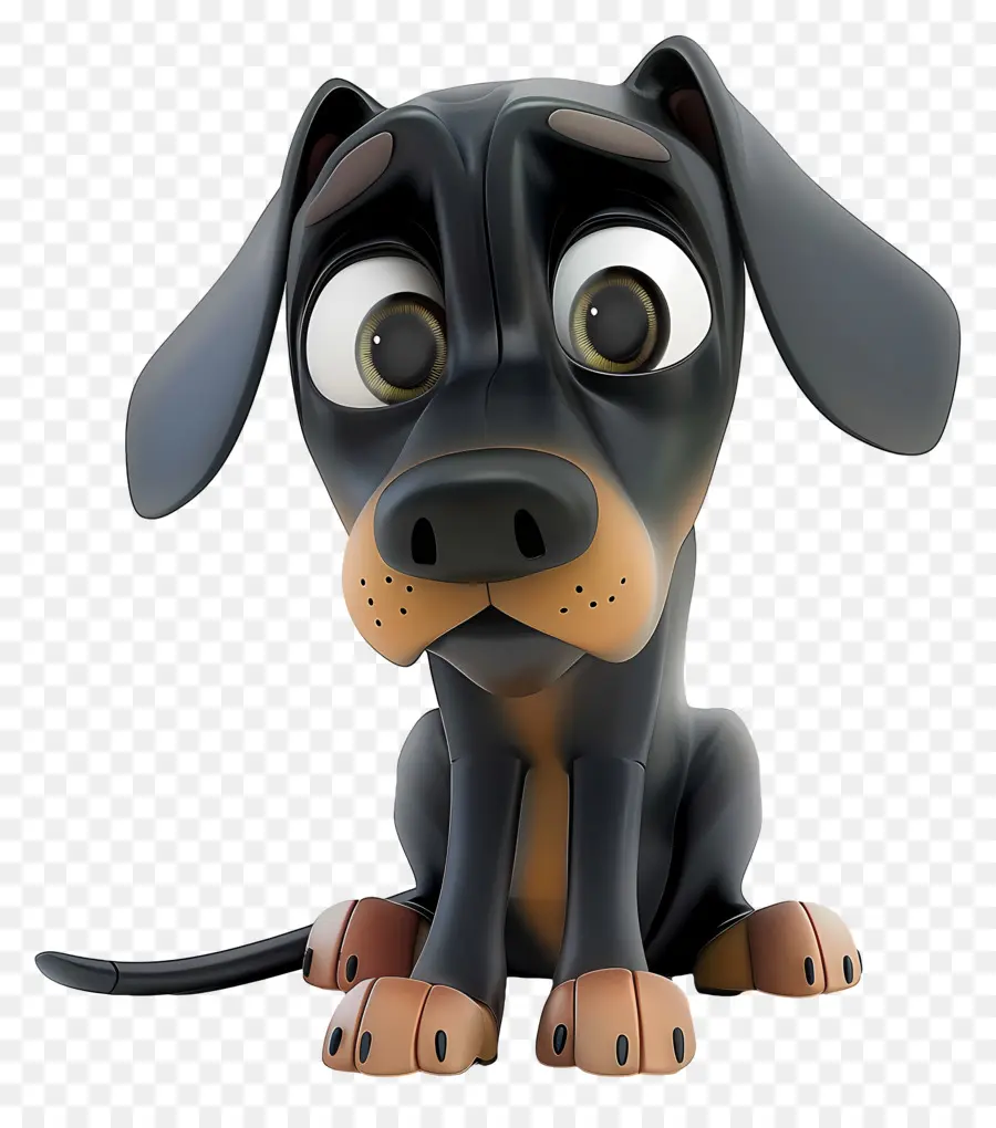 Perro 3d，Perro Negro De Dibujos Animados PNG