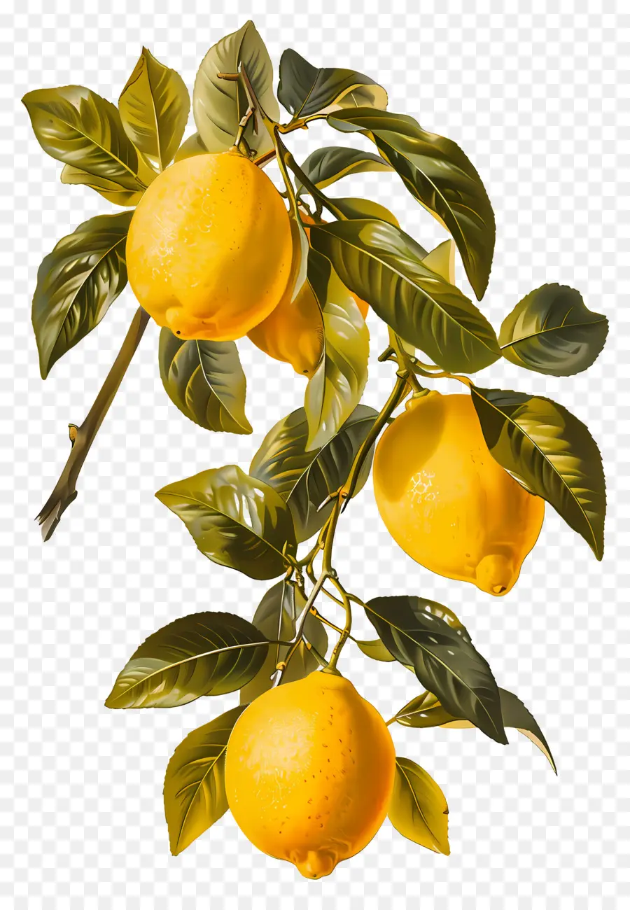 Limon Vintage，Rama De Limon PNG