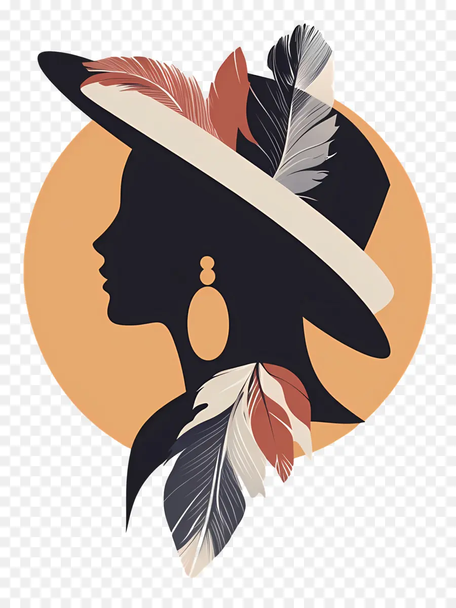 Logotipo De Niña，Silueta Con Sombrero PNG