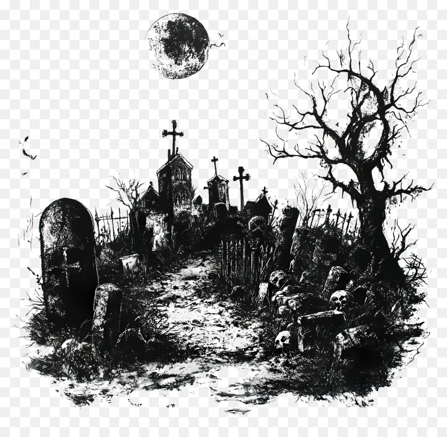 Cementerio De Halloween，Cementerio Espeluznante PNG