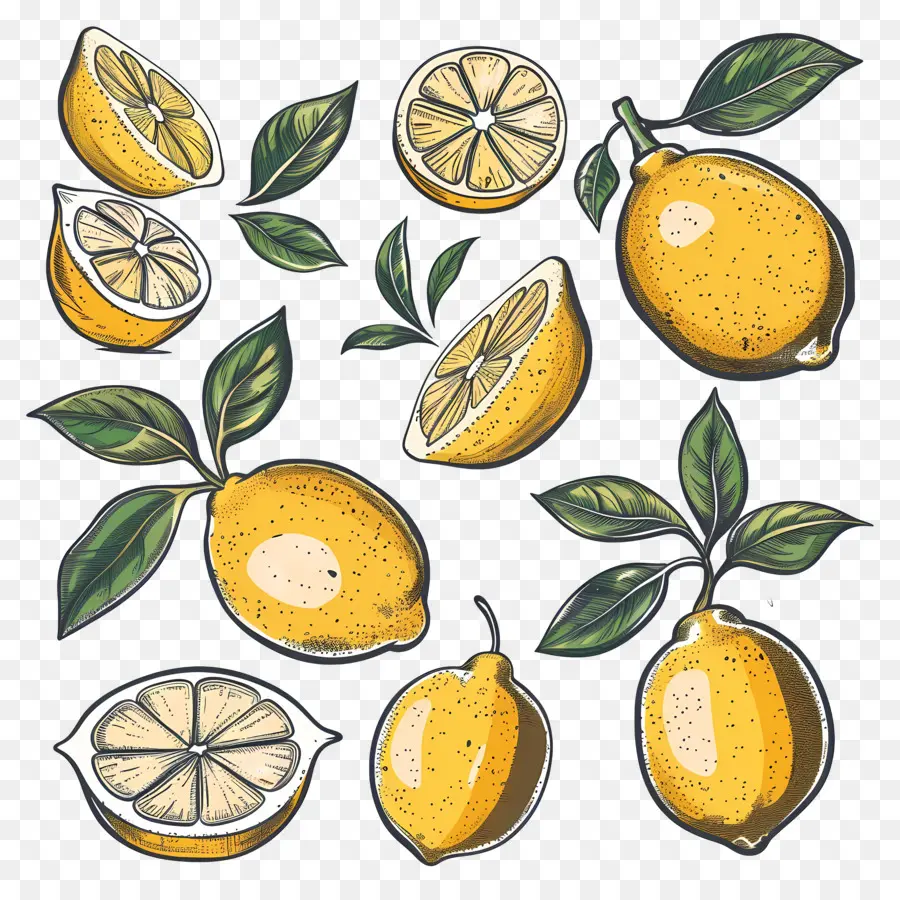 Limon Vintage，Limones PNG