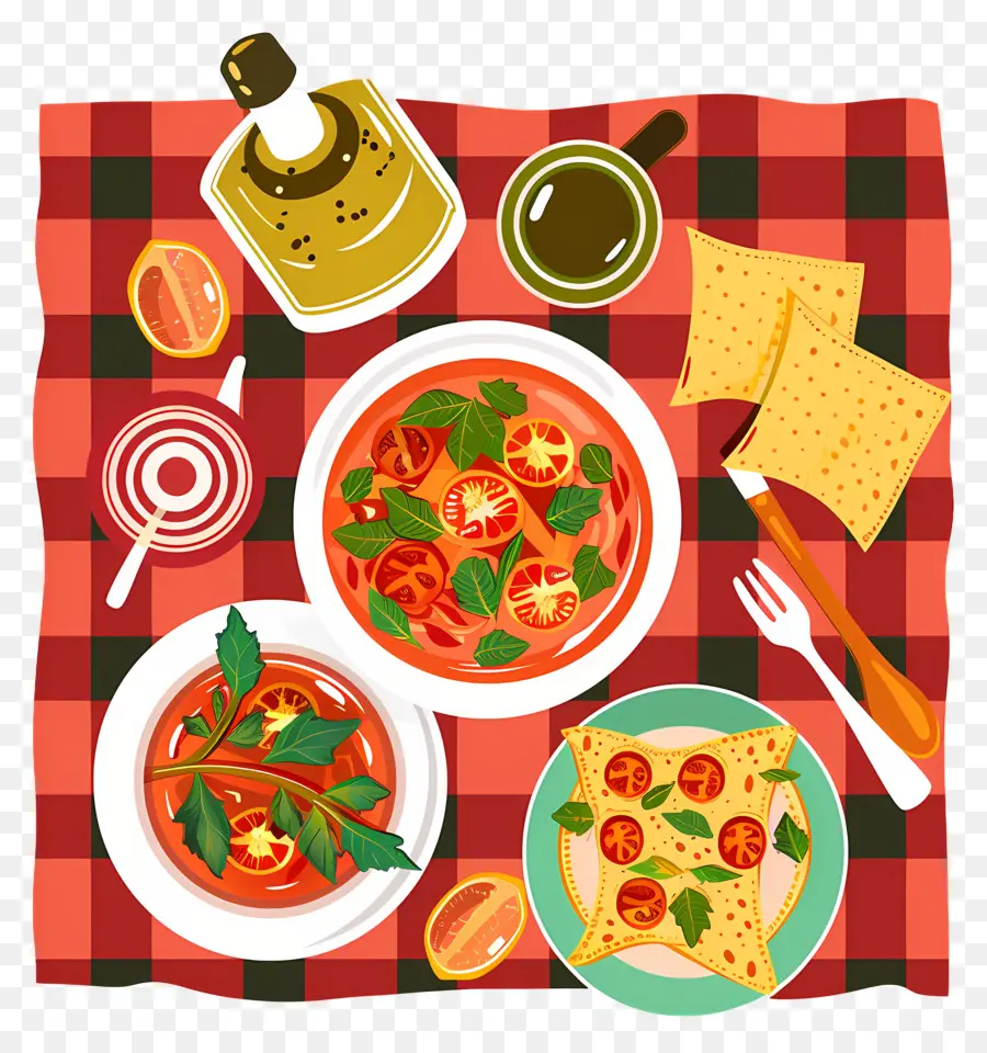 Mesa De Picnic，Sopa De Tomate PNG