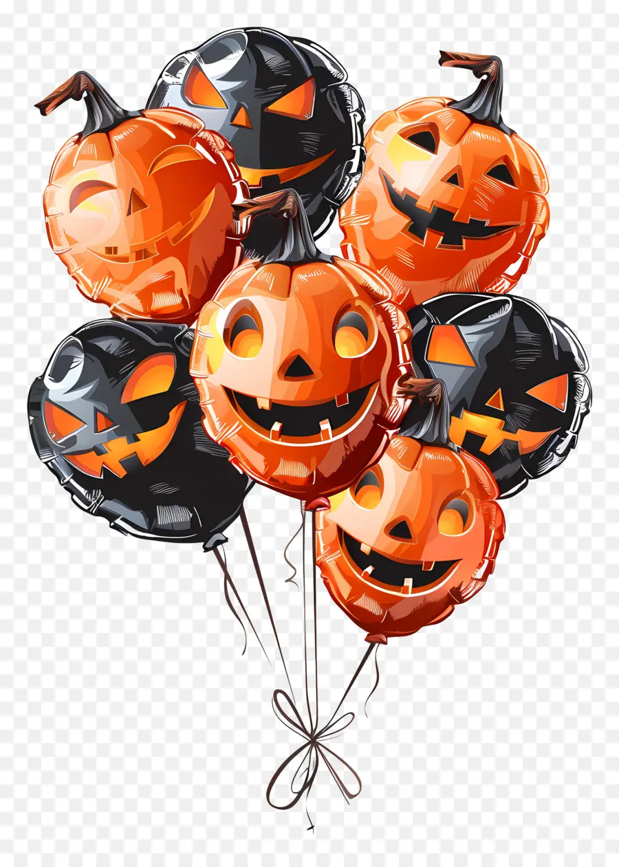 Globos De Halloween，Globos De Calabaza PNG