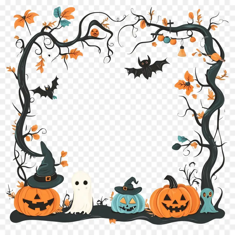 Plantilla De Pancarta De Halloween，Marco De Halloween PNG