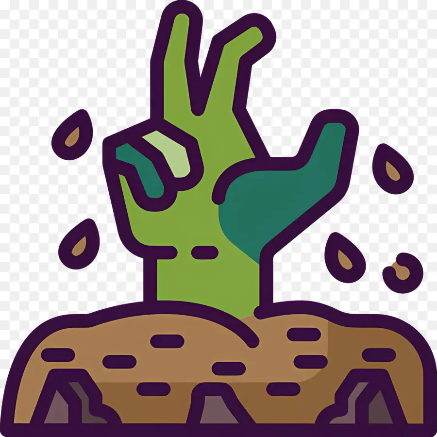 Mano De Halloween，Mano Verde PNG