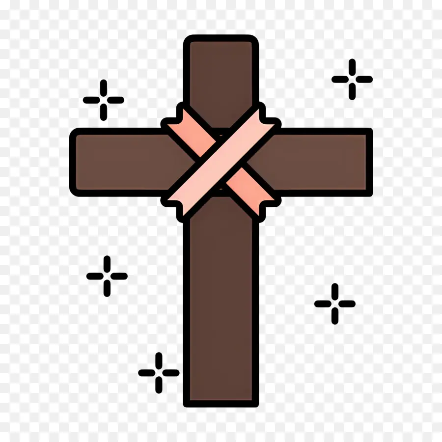 Cruz Cristiana，Cruz Con Cinta PNG