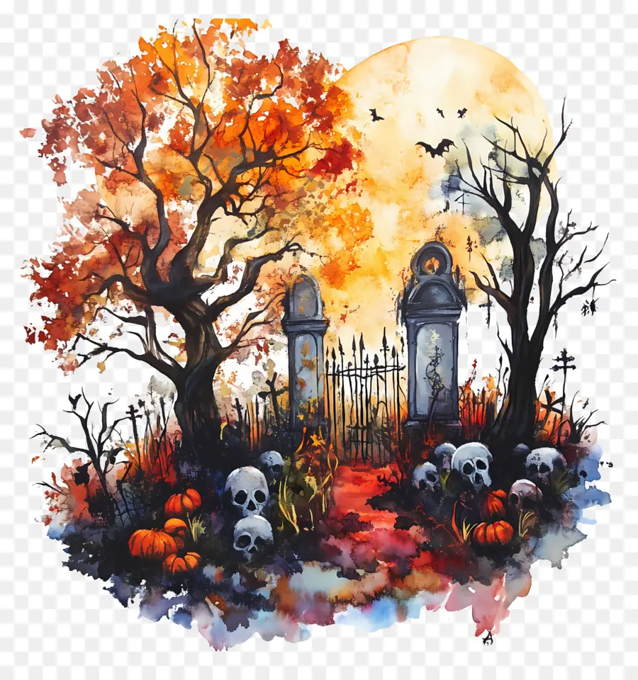 Cementerio De Halloween，Cementerio Espeluznante PNG