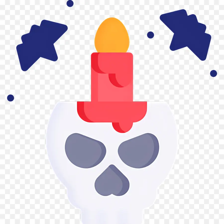 Velas De Halloween，Calavera Con Vela PNG