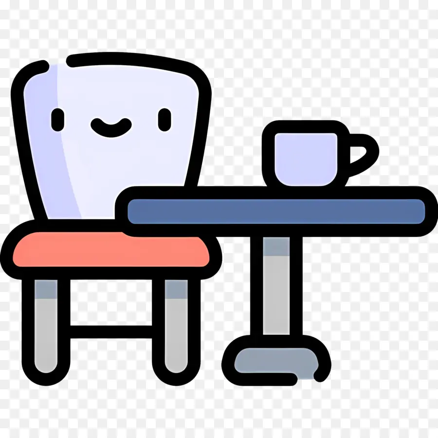 Mesa De Centro，Café Y Silla PNG