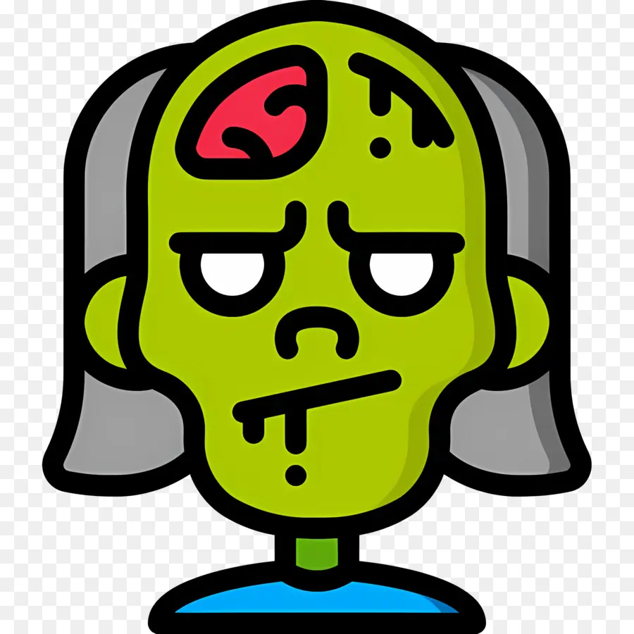 Zombie De Halloween，Cara De Zombi Verde PNG