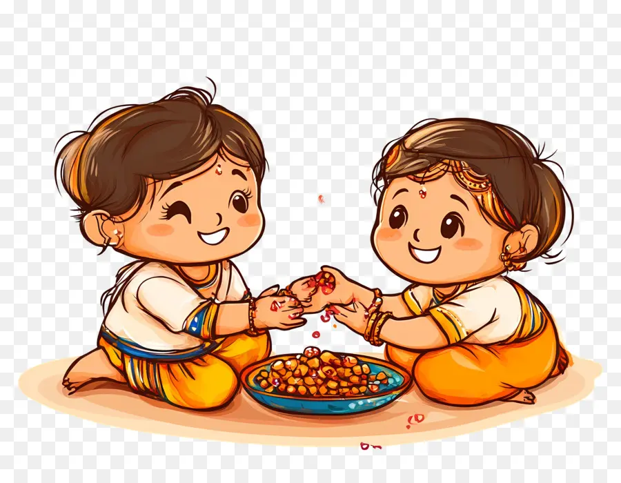 Feliz Bhai Dooj，Niños Jugando PNG