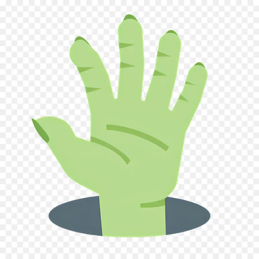 Mano De Halloween，Mano Verde PNG