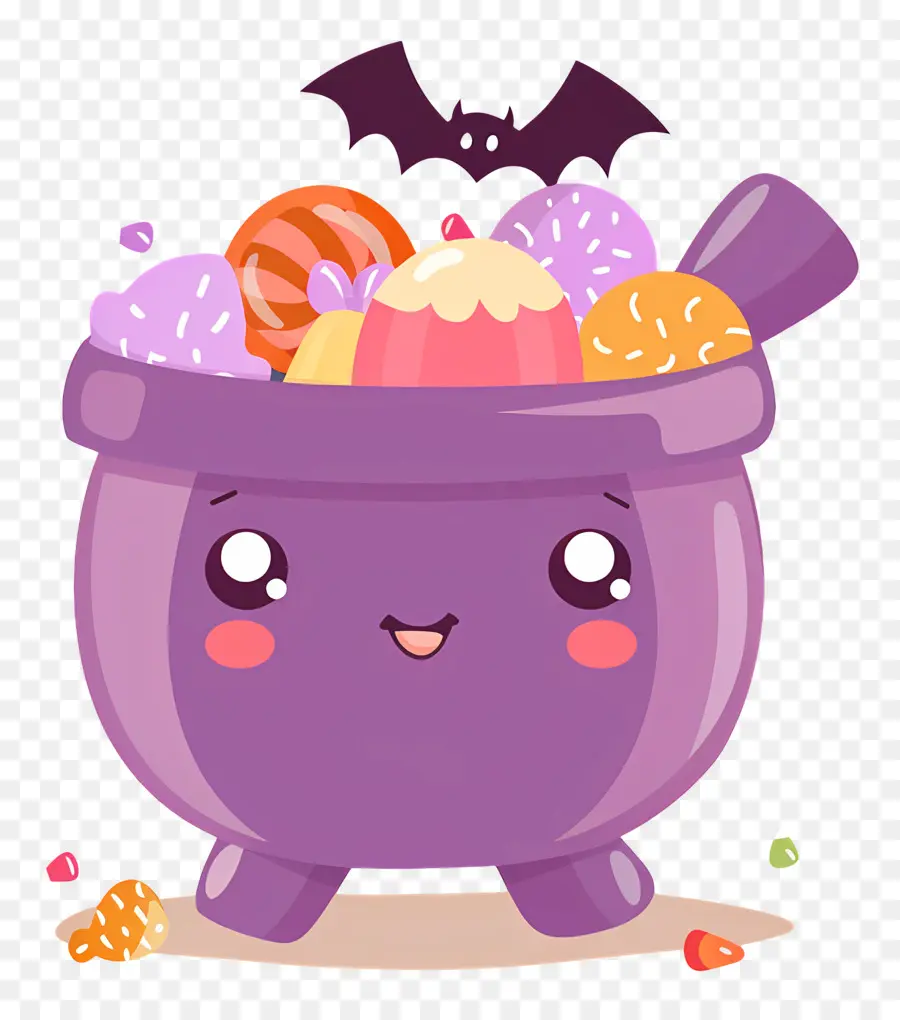 Dulces De Halloween，Caldero Morado PNG