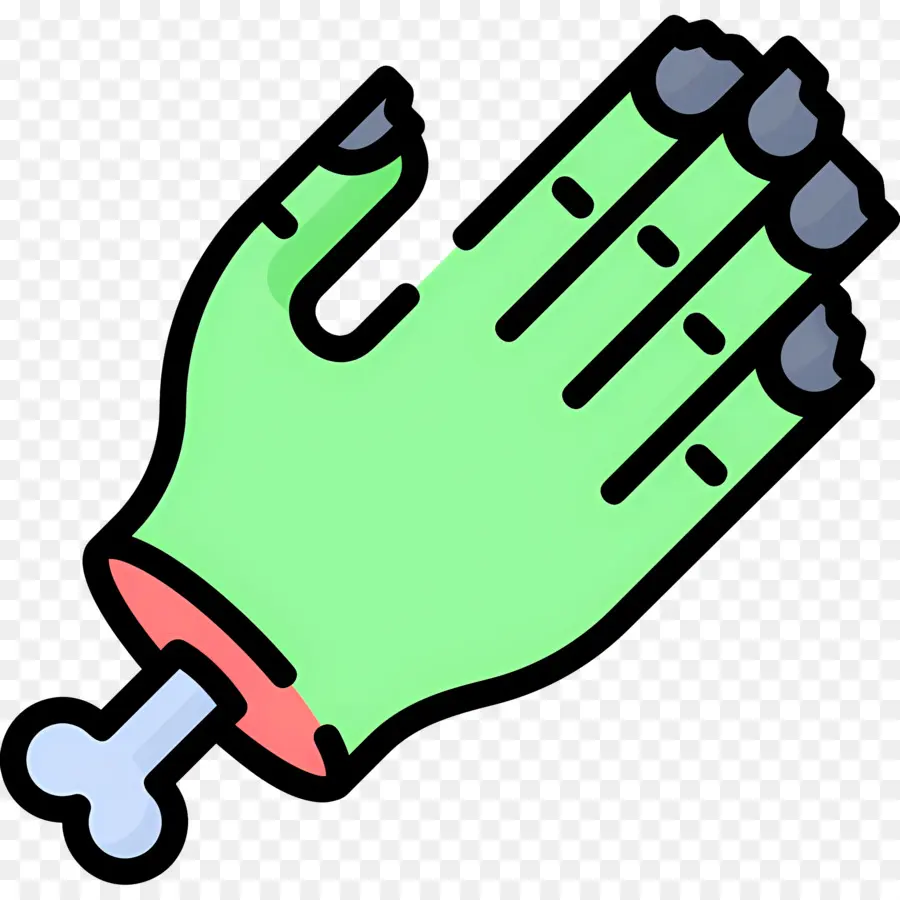 Mano De Halloween，Mano Zombie Verde PNG