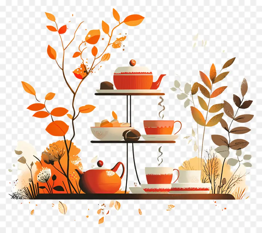 Té De La Tarde De Otoño，Fiesta Del Té De Otoño PNG