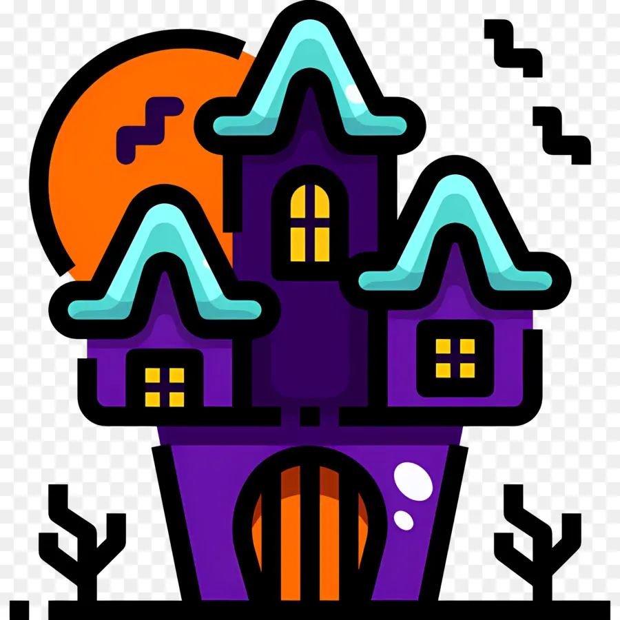 Castillo De Halloween，Casa Embrujada PNG