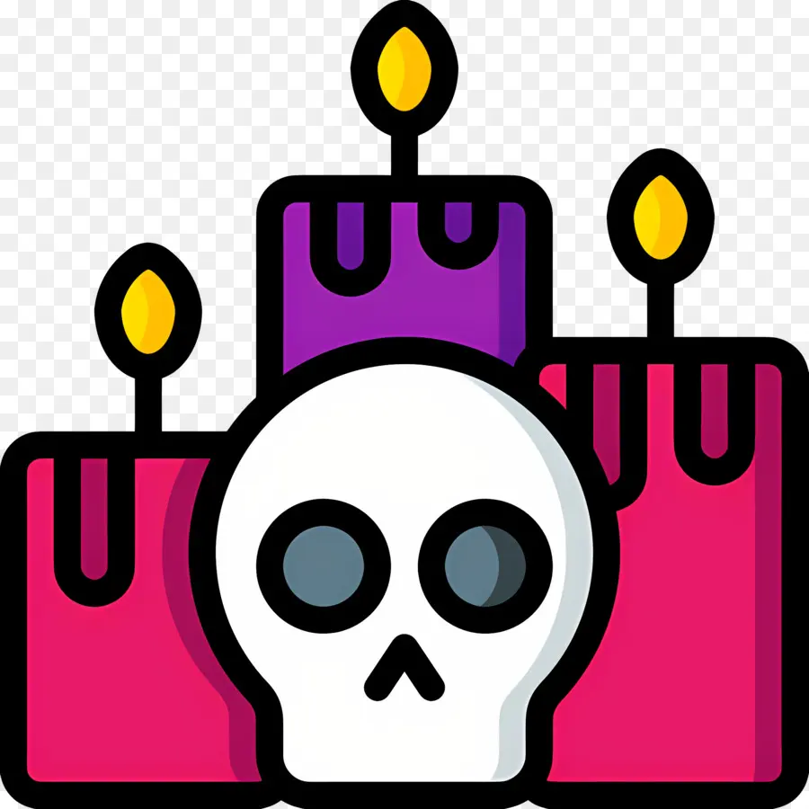 Velas De Halloween，Velas Y Calavera PNG