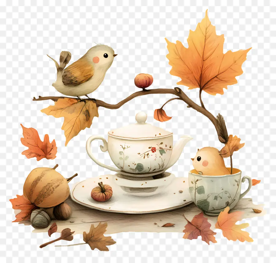 Té De La Tarde De Otoño，Juego De Té De Otoño PNG