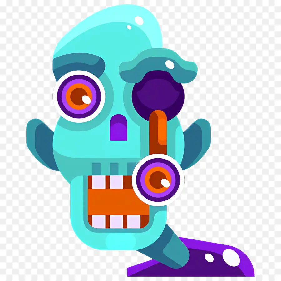 Zombie De Halloween，Calavera Colorida PNG