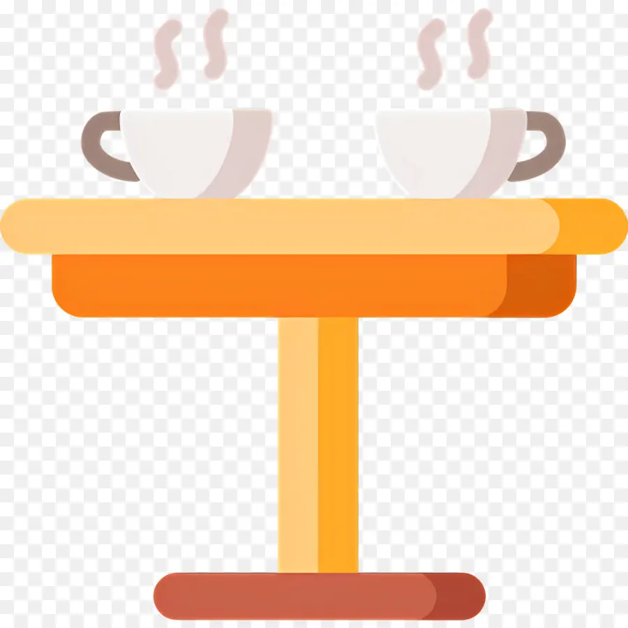 Mesa De Centro，Tazas De Café En La Mesa PNG