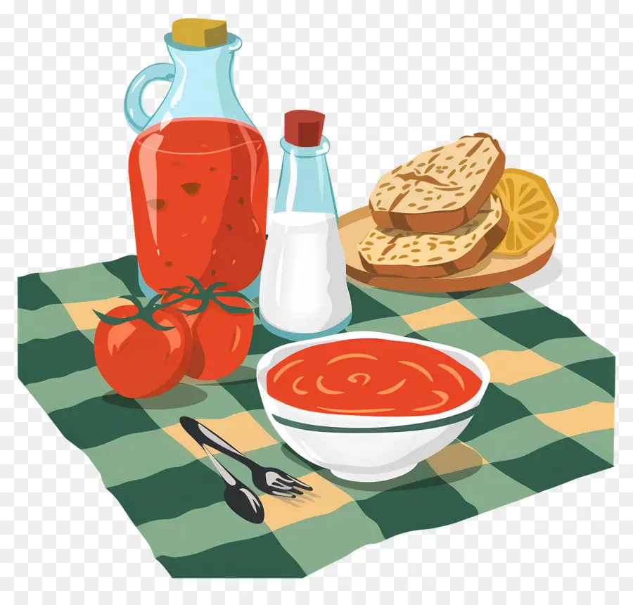 Mesa De Picnic，Sopa De Tomate PNG